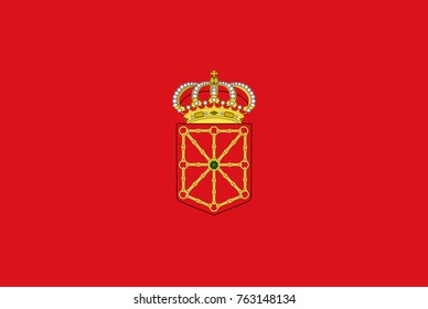 Flag of Navarre or Navarra autonomous communities of Spain. Vector illustration.