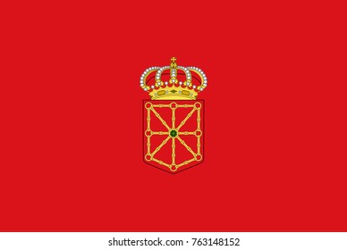Flag of Navarre or Navarra autonomous communities of Spain. Vector illustration.