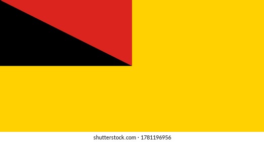 flag of negeri sembilan, malaysia. proportion 1:2