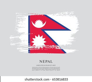Flag of Nepal, brush stroke background