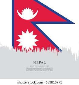 Flag of Nepal, brush stroke background