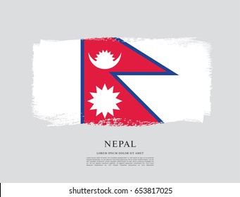 Flag of Nepal, brush stroke background