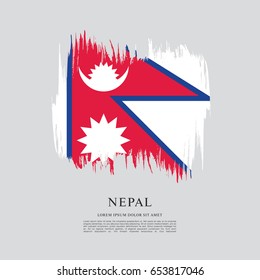 Flag of Nepal, brush stroke background