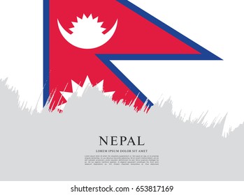 Flag of Nepal, brush stroke background