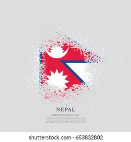 Flag of Nepal, brush stroke background