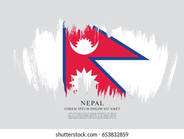 Flag of Nepal, brush stroke background