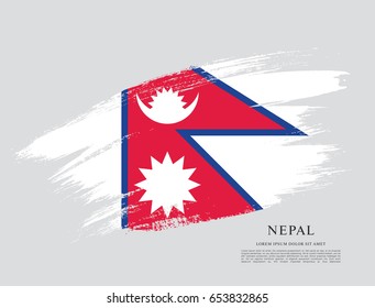 Flag of Nepal, brush stroke background