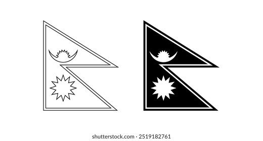 Bandera de Nepal Chandra Ra Surya icono conjunto