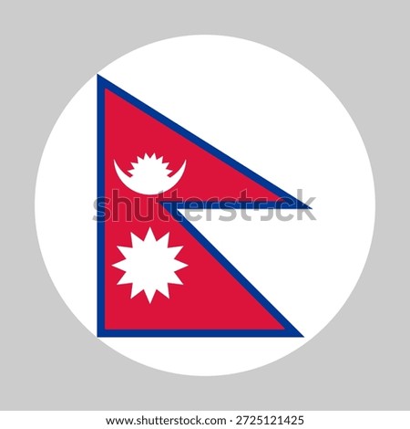 Flag of Nepal in circular shape with accurate proportions and official colors