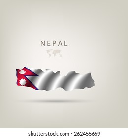 Flag of NEPAL as a country with shadow