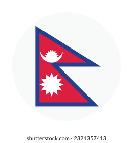 The flag of Nepal. Flag icon. Standard color. Circle icon flag. Computer illustration. Digital illustration. Vector illustration.