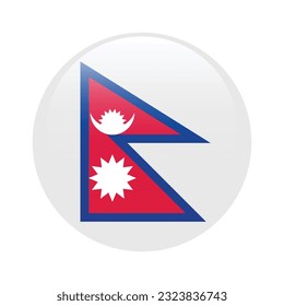 The flag of Nepal. Flag icon. Standard color. Circle icon flag. 3d illustration. Computer illustration. Digital illustration. Vector illustration.