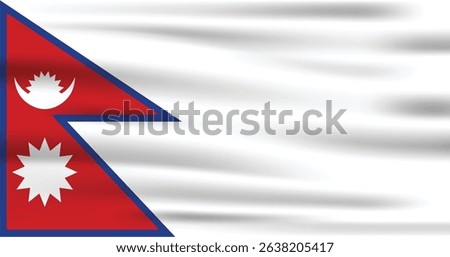Flag of Nepal. Flag icon. Standard colors. Standard sizes. Rectangular flag. Computer illustration. Vector illustration