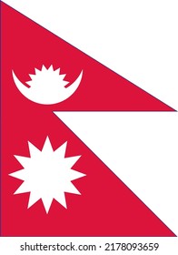 Flagge von Nepal. Vektorgrafik der nepalesischen Flagge. EPS10