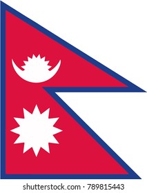 Flag of Nepal for Independence Day. Vector illustration. eps10