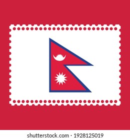 Bandera de Nepal en ilustración vectorial de sellos.