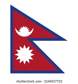 The flag of Nepal is the only country flag in the world that is not quadrilateral. This flag is a combination of two Hindu flags from two different branches of Nepal's previous ruler, the Rana dynasty