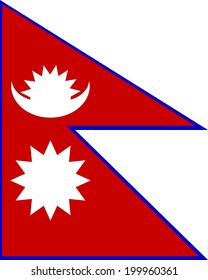 Flag of Nepal. Vector illustration.