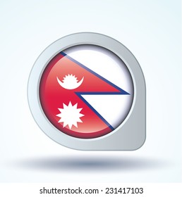 Flag of Nepal, vector illustration