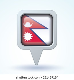  Flag of Nepal, vector illustration