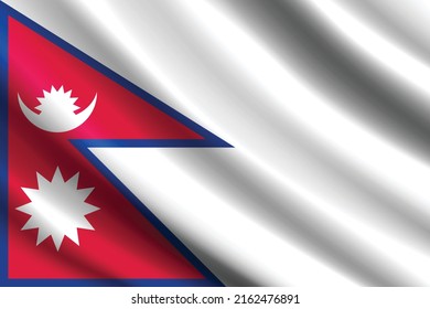 Flag of nepal vector illustration, nepal wavy flag, nepal  independence day. Country flags and national day.