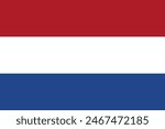 The flag of Netherland. Flag icon. Standard color. Vector illustration.	