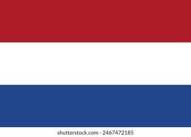 The flag of Netherland. Flag icon. Standard color. Vector illustration.	