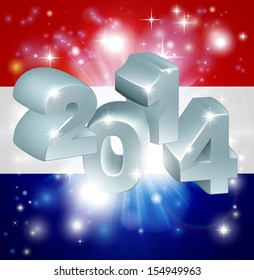 Flag of the Netherlands 2014 background. New Year or similar concept