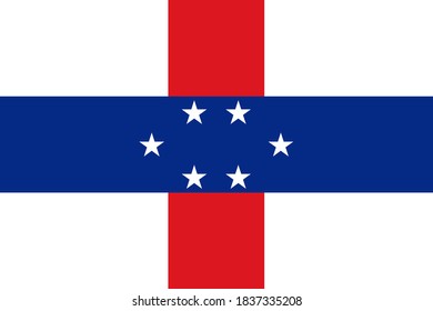 flag of netherlands antilles. proportion 2:3