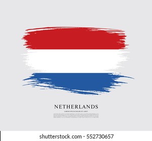 Flag of Netherlands, brush stroke background