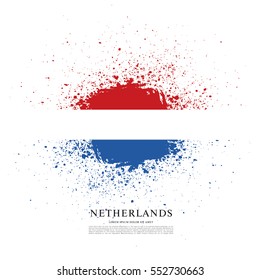 Flag of Netherlands, brush stroke background