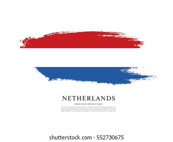 Flag of Netherlands, brush stroke background