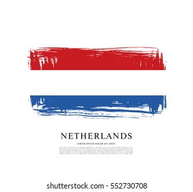 Flag of Netherlands, brush stroke background