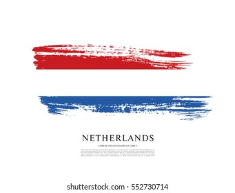 Flag of Netherlands, brush stroke background