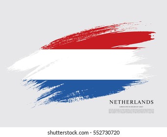 Flag of Netherlands, brush stroke background