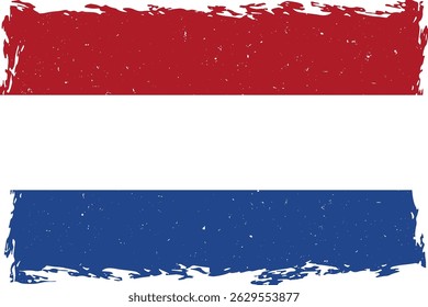 Flag of netherlands brush stroke grunge texture