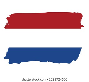 Flag of the Netherlands with brush stroke isolated on white background. Vector illustration