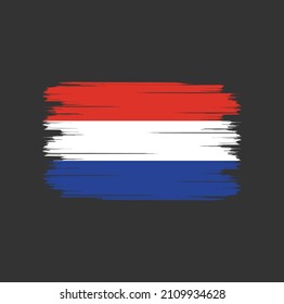 Flag of Netherlands with brush style