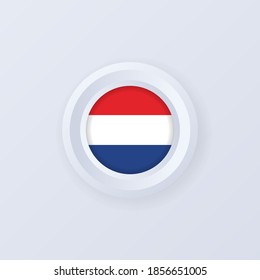 Flag of Netherlands. Netherlands button. Netherlands label, sign, button, badge in 3d style. Vector illustration. EPS10