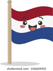 Flag of the Netherlands. cute vector illustration for sticker
