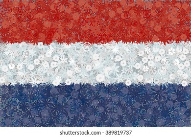 Flag of Netherlands with flowers