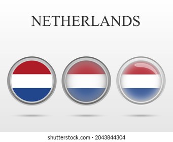 Flag of Netherlands in the form of a circle
