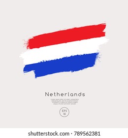 Bandera de los Países Bajos en Grunge Brush Stroke : Ilustración vectorial