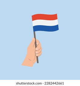 Flag of the Netherlands, Hand Holding flag