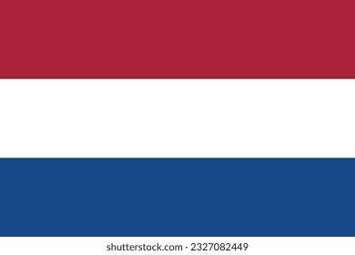 Flag of the Netherlands. Flag icon. Standard color. Standard size. A rectangular flag. Computer illustration. Digital illustration. Vector illustration.