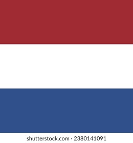 Flag of the Netherlands. Flag icon. Standard color. A square flag. Square icon. Computer illustration. Digital illustration. Vector illustration.
