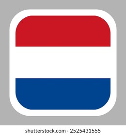 The flag of Netherlands. Flag icon. Standard color. flat vector square with rounded corners. Computer illustration. Digital illustration. Vector illustration