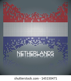 Flag of the Netherlands made out of vector square blocks, eps10