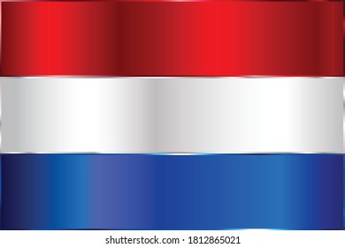 Bandera de los Países Bajos con gradiente metálico