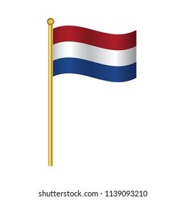 Flag of Netherlands ,Netherlands flag official colors and proportion correctly, Netherlands flag waving isolated Vector illustration eps10.